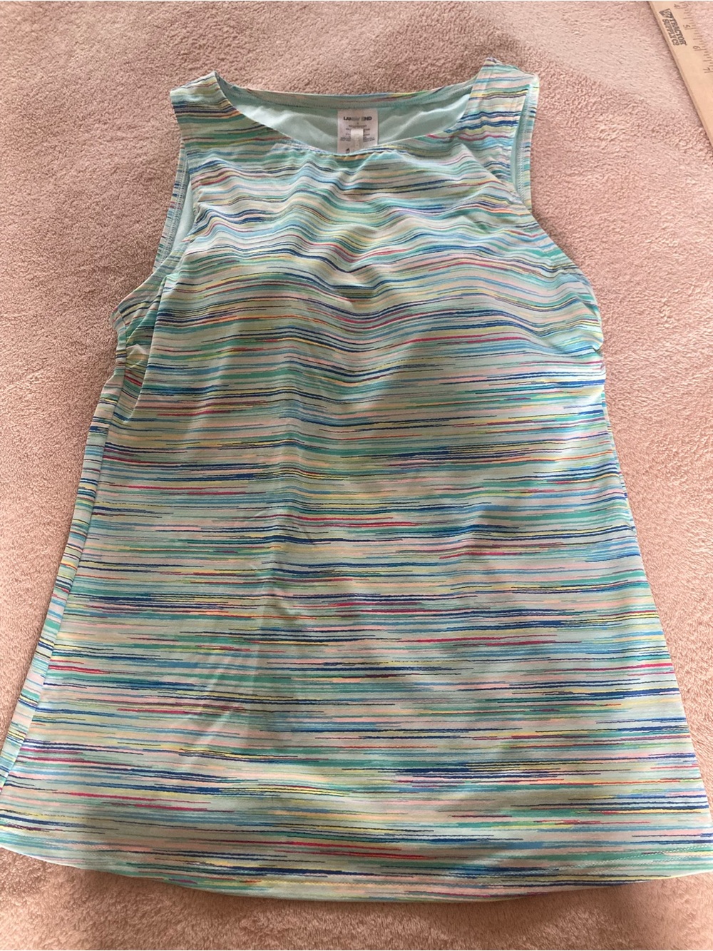 Lands End Womans  Tankini Sz 6 High Neck soft cup bra modest